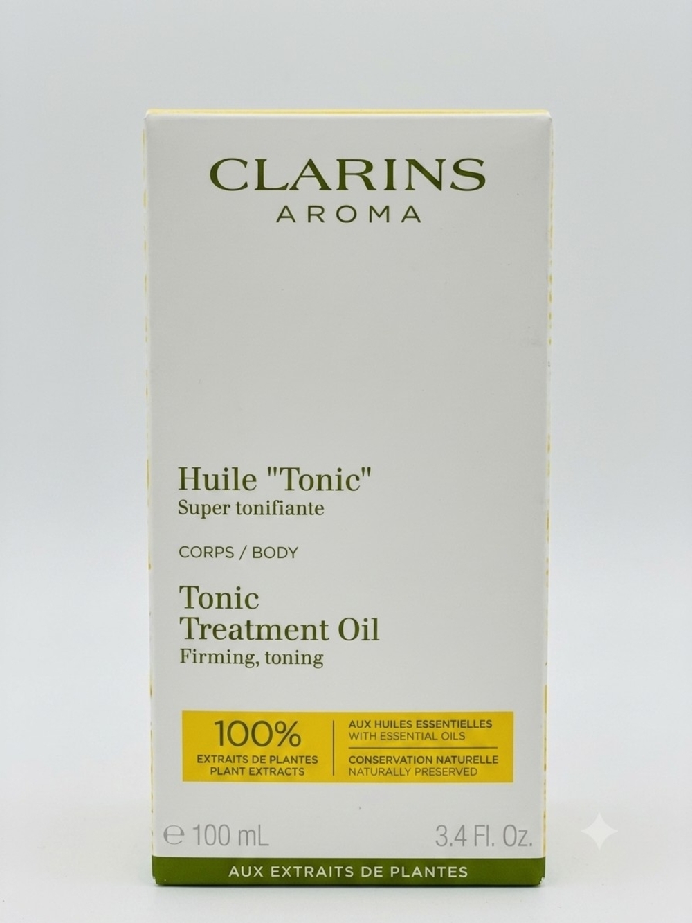 Clarins Tonic Treatment Oil in White and Green Packaging